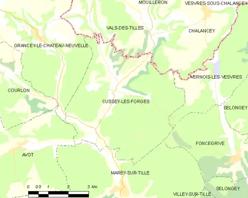 Detailkaart van de gemeente