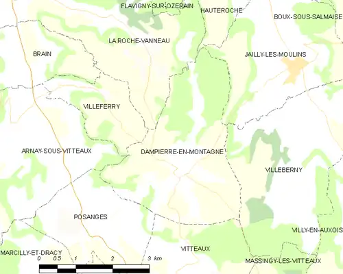 Detailkaart van de gemeente