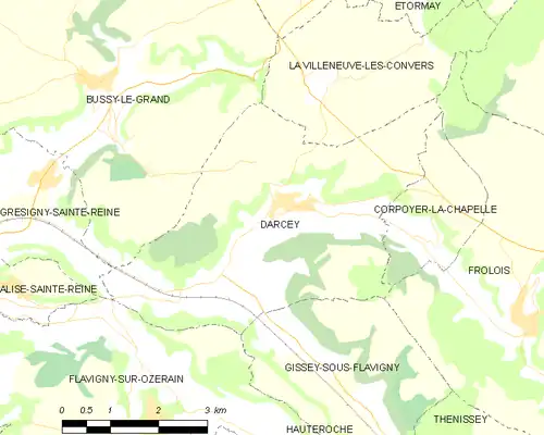 Detailkaart van de gemeente