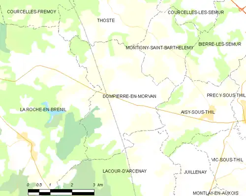Detailkaart van de gemeente