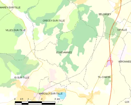 Detailkaart van de gemeente