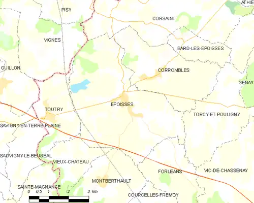 Detailkaart van de gemeente