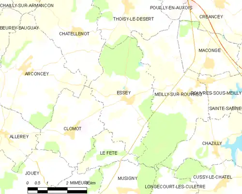 Detailkaart van de gemeente