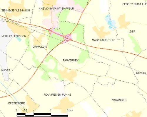 Detailkaart van de gemeente