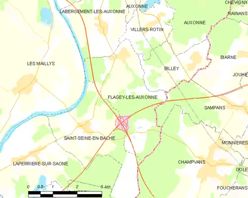 Detailkaart van de gemeente