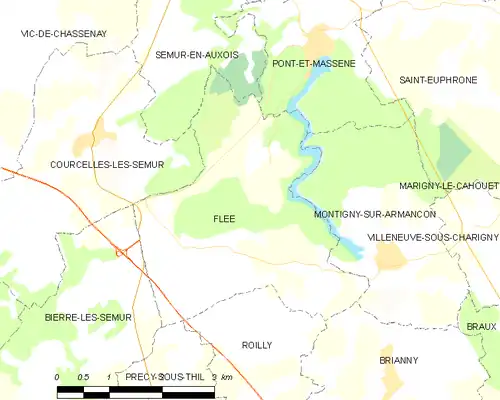 Detailkaart van de gemeente