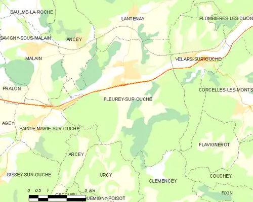 Detailkaart van de gemeente