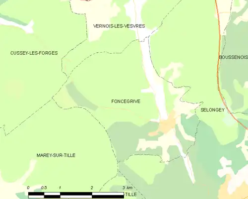 Detailkaart van de gemeente