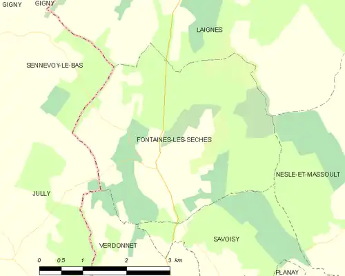 Detailkaart van de gemeente