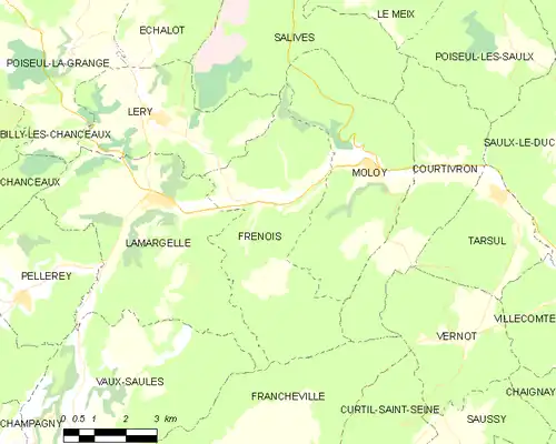 Detailkaart van de gemeente