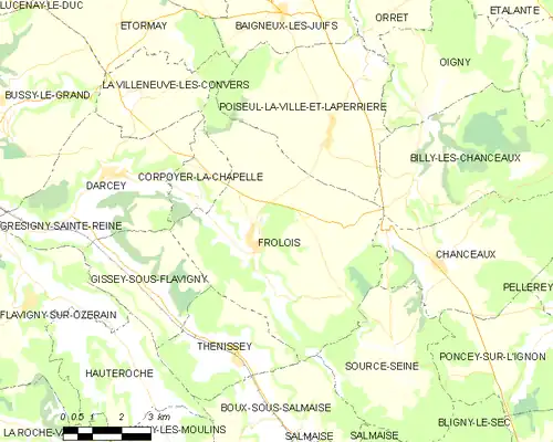 Detailkaart van de gemeente