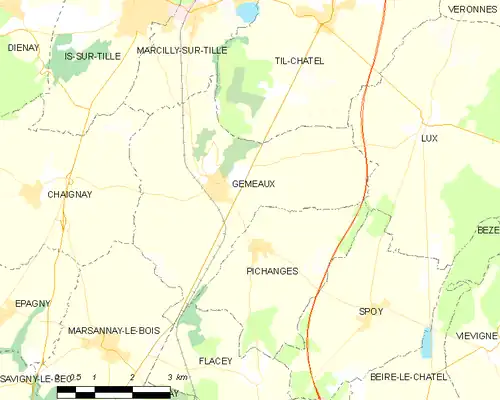 Detailkaart van de gemeente