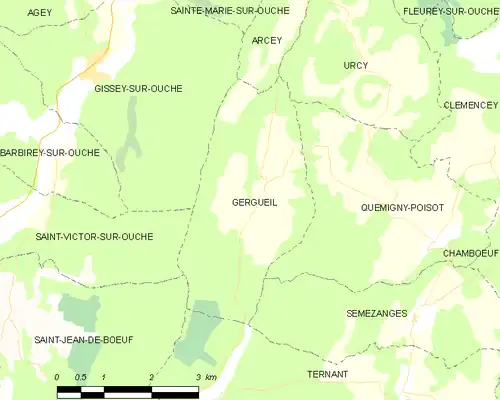 Detailkaart van de gemeente