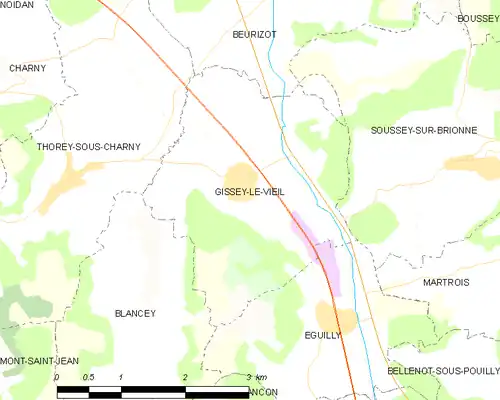 Detailkaart van de gemeente