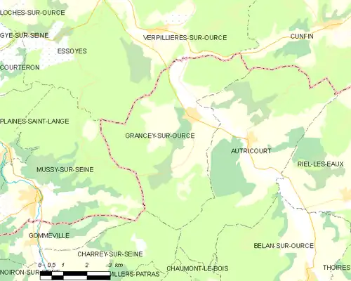 Detailkaart van de gemeente