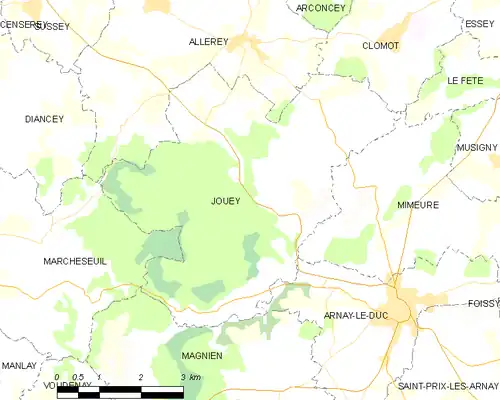 Detailkaart van de gemeente