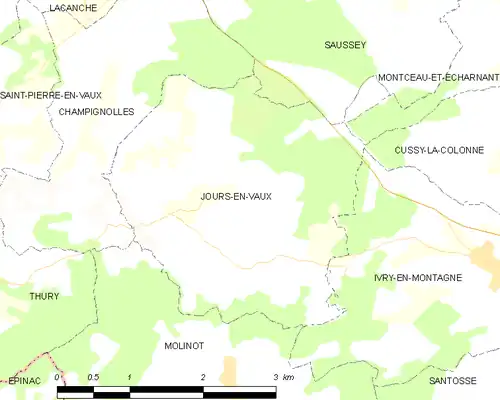Detailkaart van de gemeente
