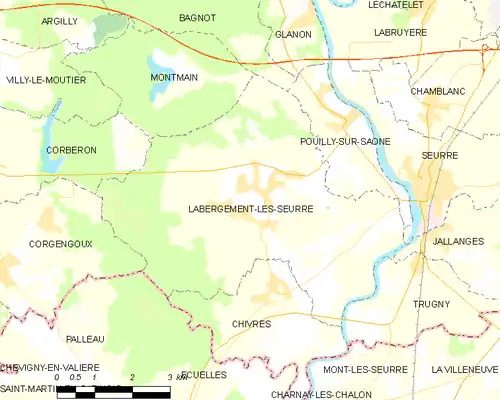 Detailkaart van de gemeente