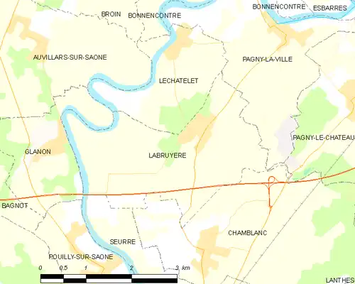 Detailkaart van de gemeente