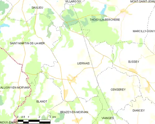 Detailkaart van de gemeente