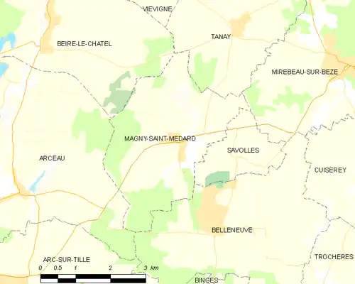 Detailkaart van de gemeente