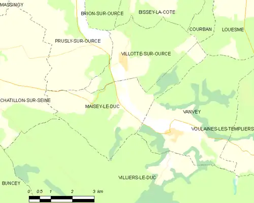 Detailkaart van de gemeente