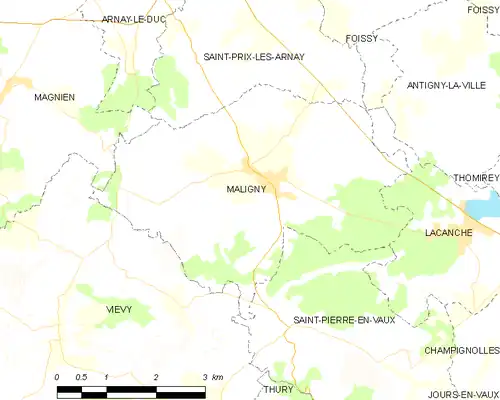 Detailkaart van de gemeente