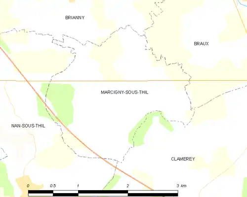 Detailkaart van de gemeente