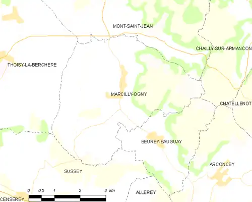 Detailkaart van de gemeente