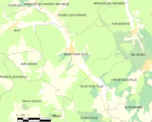 Detailkaart van de gemeente