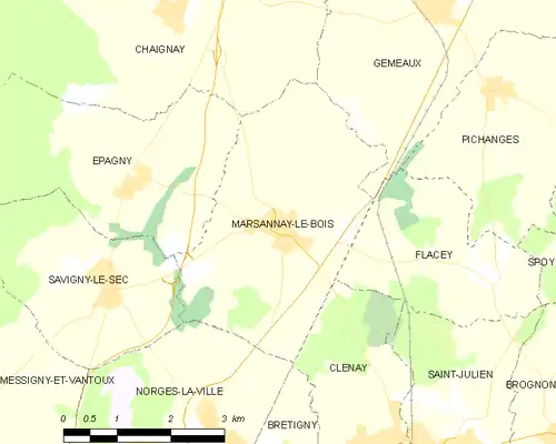 Detailkaart van de gemeente