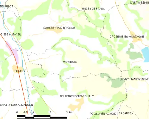 Detailkaart van de gemeente