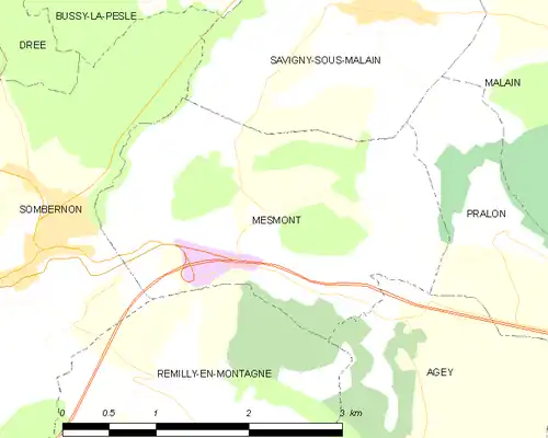 Detailkaart van de gemeente