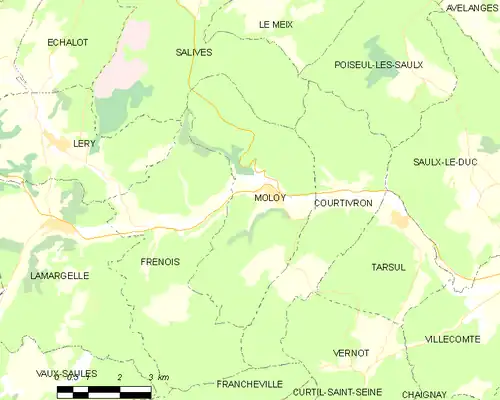 Detailkaart van de gemeente