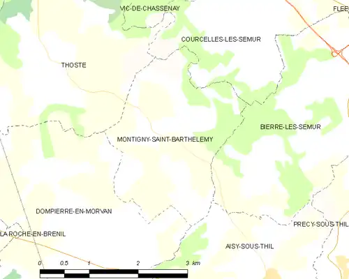 Detailkaart van de gemeente