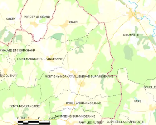 Detailkaart van de gemeente