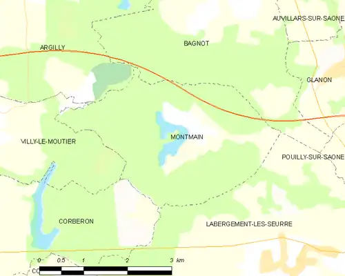 Detailkaart van de gemeente