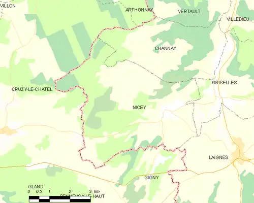 Detailkaart van de gemeente