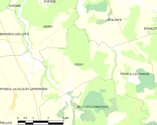 Detailkaart van de gemeente