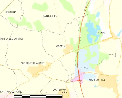 Detailkaart van de gemeente