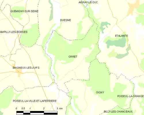 Detailkaart van de gemeente