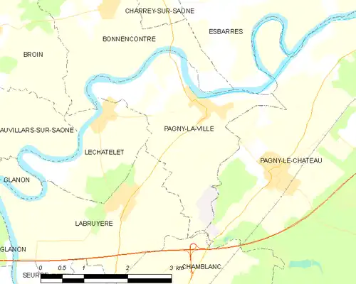 Detailkaart van de gemeente