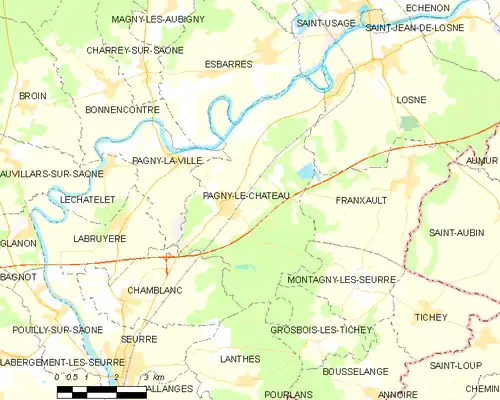 Detailkaart van de gemeente