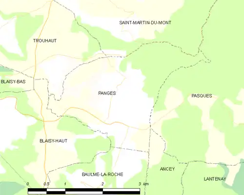 Detailkaart van de gemeente