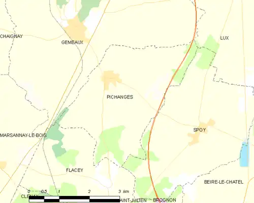 Detailkaart van de gemeente