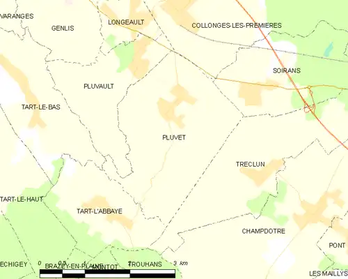 Detailkaart van de gemeente