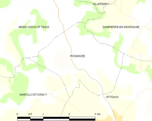 Detailkaart van de gemeente
