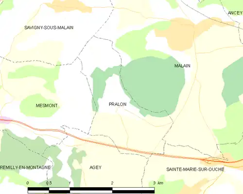Detailkaart van de gemeente