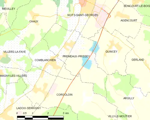 Detailkaart van de gemeente
