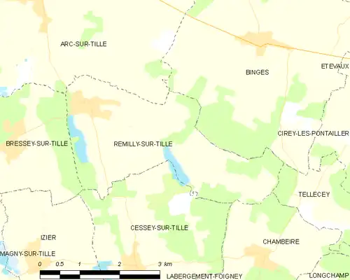 Detailkaart van de gemeente